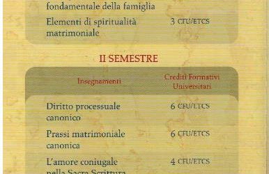 Corso di Studi: Il nuovo Dipartimento di Diritto Canonico (PFTIM)